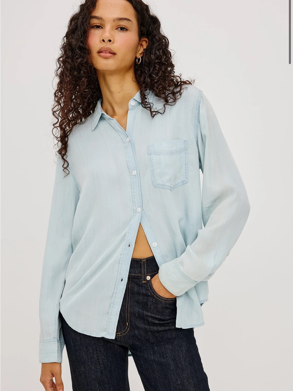 Rails Ingrid Shirt w/ Raw Hem in Light Vintage